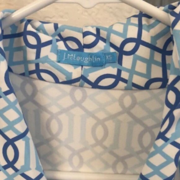 H. McLaughlin Print Catalina Cloth Faux Wrap Dress Size XS - Picture 2 of 5